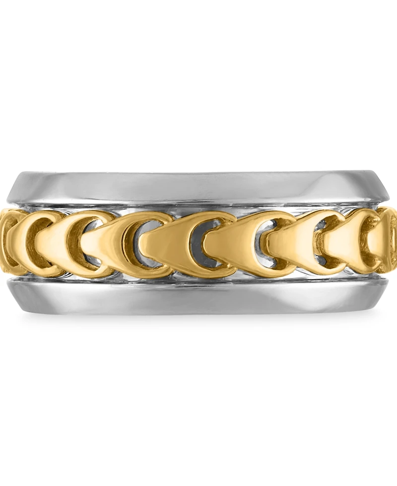 Bulova Link Ring Sterling Silver & 14k Gold