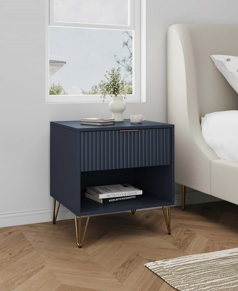 Manhattan Comfort Dumbo 1-Drawer Modern Nightstand