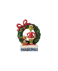 Jim Shore Grinch and Max in Wreath Figurine