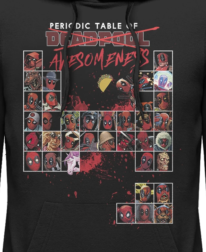 Fifth Sun Men's Deadpool Periodic Hoodie Fleece Pullover