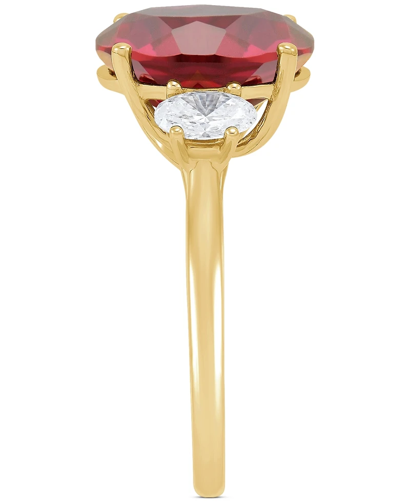 Grown With Love Lab Sapphire (5-5/8 ct. t.w.) & Diamond (3/8 Ring 14k White Gold (Also available Emerald Ruby)