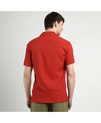 Campus Sutra Men's Scarlet Red Creased Shirt