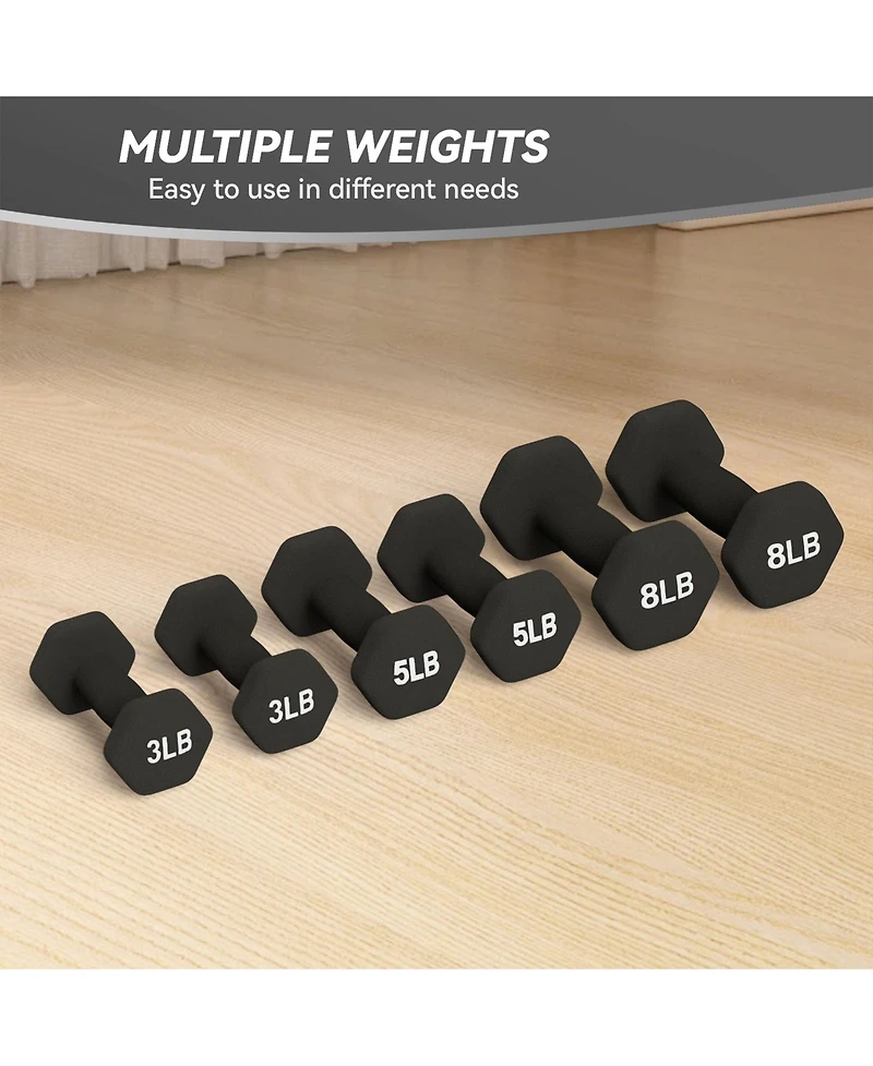 BalanceFrom Fitness 32 Pound Neoprene Coated Dumbbell Set with Stand, Black