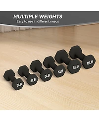 BalanceFrom Fitness 32 Pound Neoprene Coated Dumbbell Set with Stand, Black