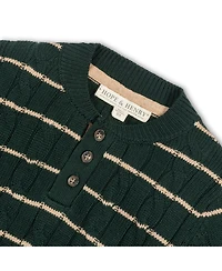 Hope & Henry Baby Boys Long Sleeve Cable Henley Pullover Sweater with Elbow Patches
