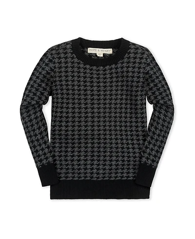 Hope & Henry Baby Boys Long Sleeve Intarsia Crew Neck Pullover Sweater