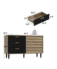 Homsee Rectangle Storage Cabinet, Sideboard, Dresser with 6 Drawers