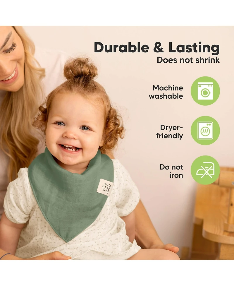 KeaBabies 8pk Lumi Muslin Baby Bibs, Bandana Bibs for Boy, Girl, Drool Bib Newborn, Toddler