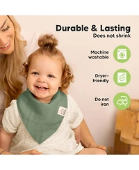 KeaBabies 8pk Lumi Muslin Baby Bibs, Bandana Bibs for Boy, Girl, Drool Bib Newborn, Toddler