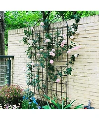 Slickblue 4-Pack Metal Garden Trellis – 86.7'' x 19.7'', Rustproof Black Trellis for Climbing Plants and Outdoor Flower Support