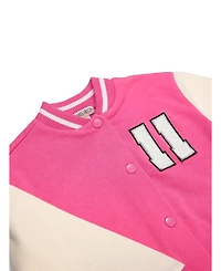 Paris Hilton Little Girls Sporty Paris Varsity Jacket and Jogger Pants 2 Piece Lounge Set