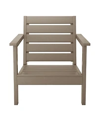 WestinTrends Outdoor Modern Hdpe Patio Weathered Wood Club Chair with Deep Seat Cushions