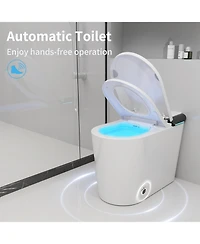 Lalahoo Luxury Smart Toilet with Built in Tank, Warm Water Sprayer and Dryer, Foot Sensor Operation, Built-in aromatherapy system, Heated Bidet Seat a