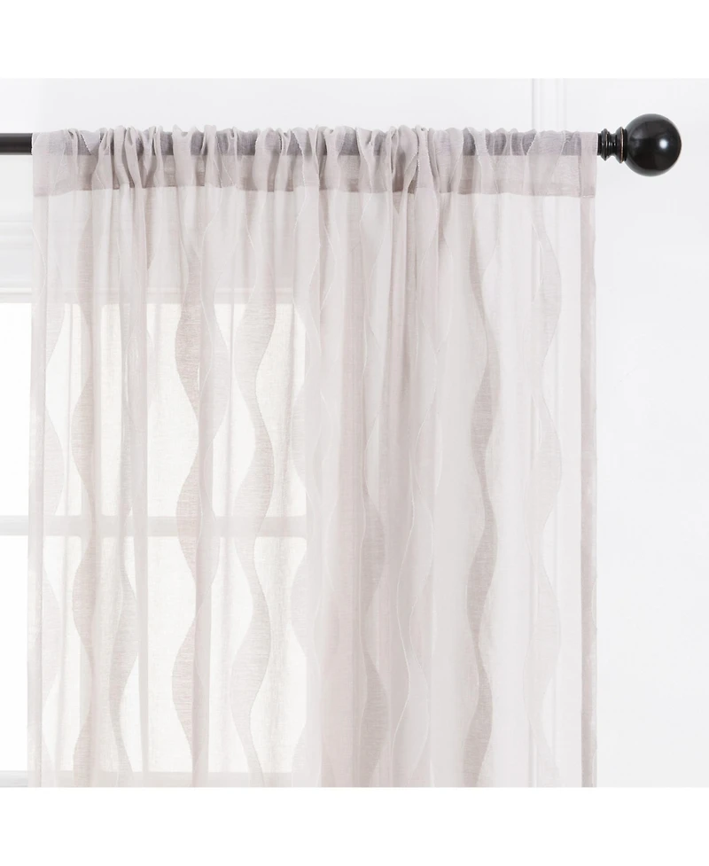 Chanasya Premium Quatrefoil Voile Sheer Curtains - 2-Panel Light Filtering Curtains for Living Room, Bedroom, Kitchen - 52" x 96" - Sage