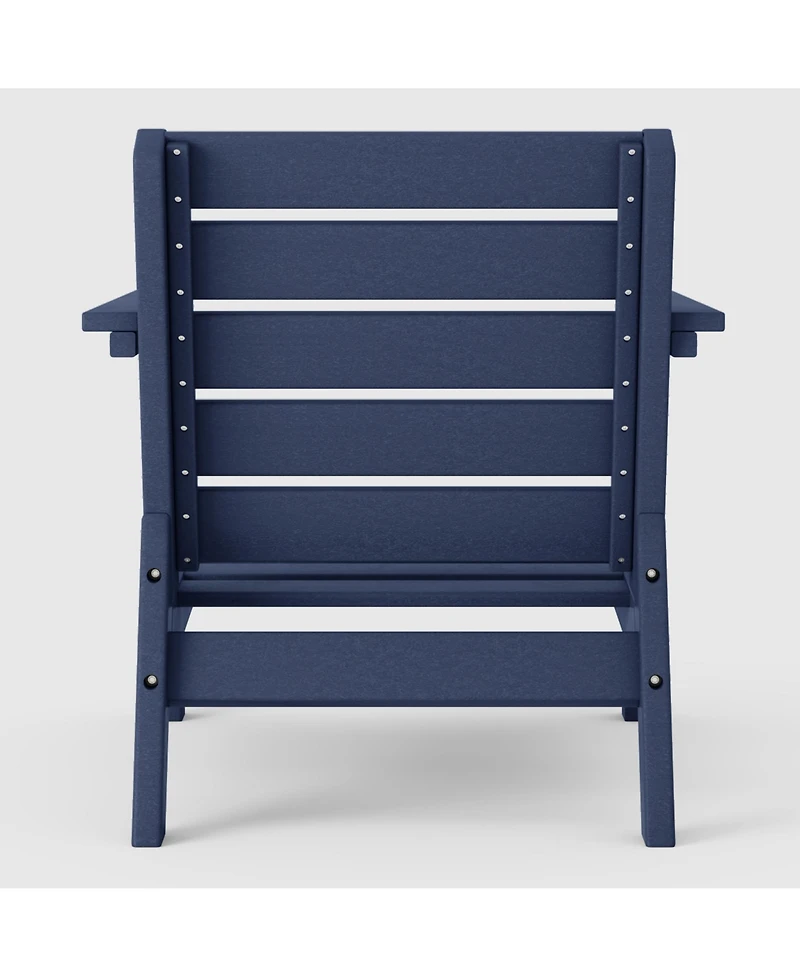 WestinTrends Outdoor Modern Hdpe Patio Navy Blue Club Chair with Deep Seat Cushions
