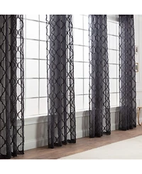 Chanasya Premium 2-Panel Faux Linen Shimmer Textured Sheer Curtain Panels