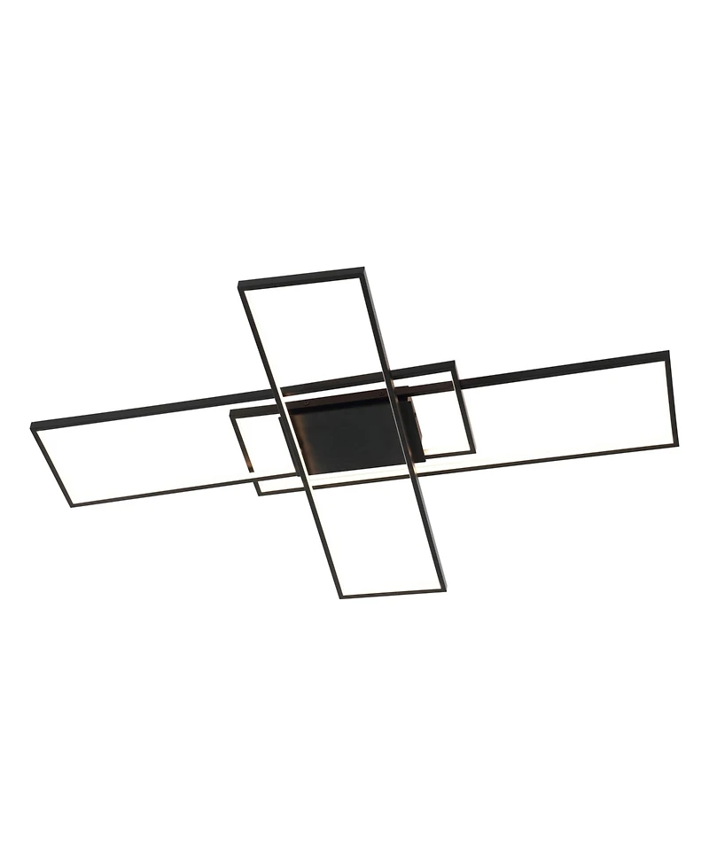Jonathan Y Palco Contemporary Minimalist Metal Adjustable Dimmable Geometric Integrated Led Flush Mount