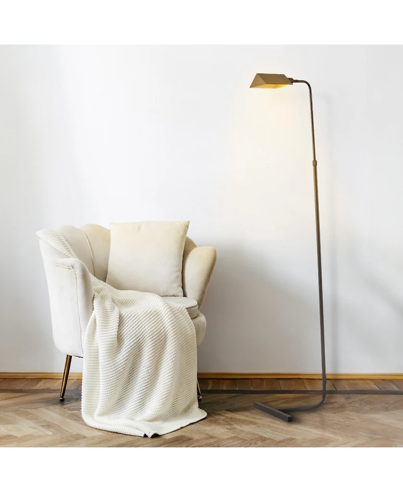 Jonathan Y Cotys MidCentury Industrial Metal Adjustable Pharmacy Led Floor Lamp