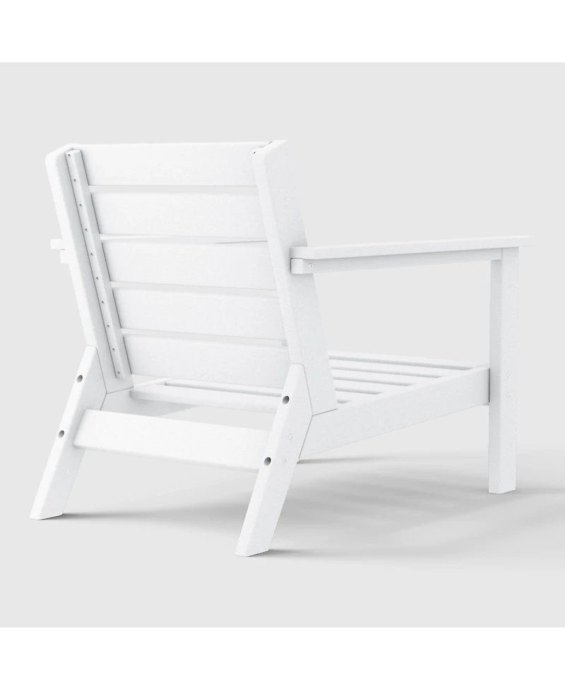 WestinTrends Outdoor Modern Hdpe Patio White Club Chair with Deep Seat Cushions