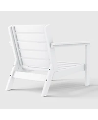 WestinTrends Outdoor Modern Hdpe Patio White Club Chair with Deep Seat Cushions
