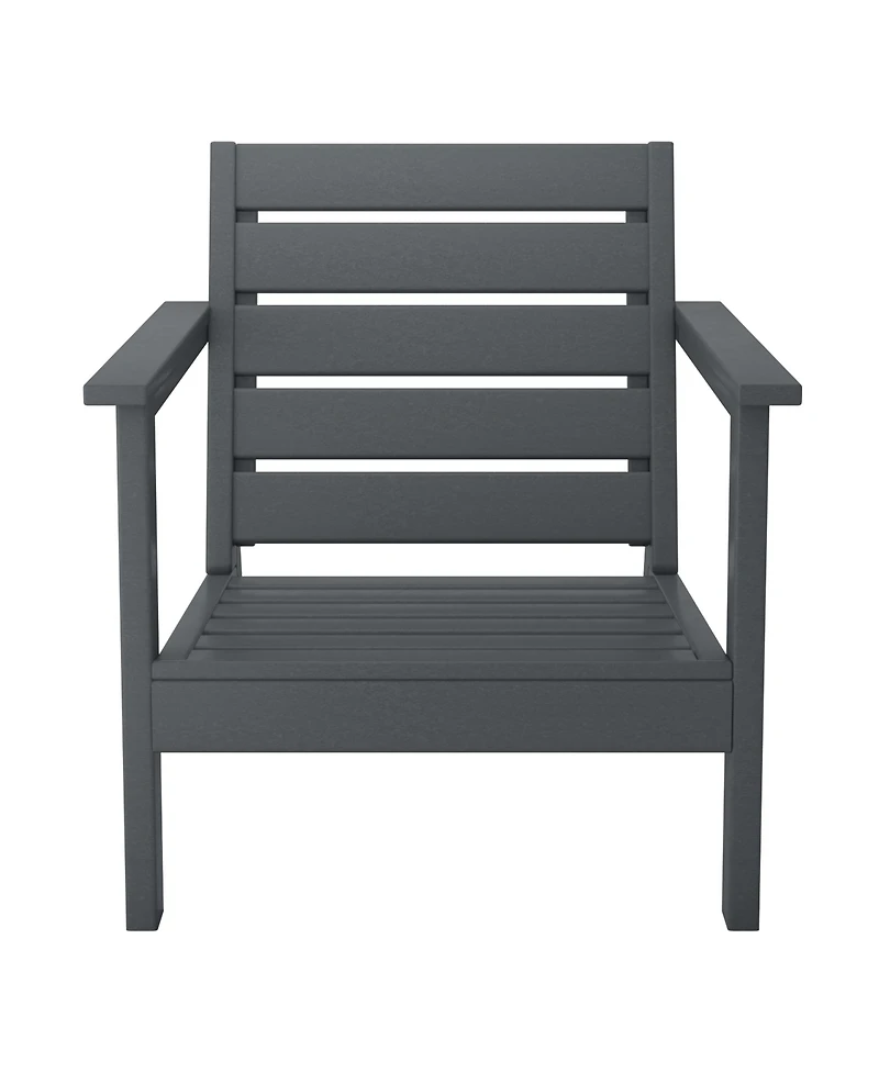 WestinTrends Outdoor Modern Hdpe Patio Gray Club Chair with Deep Seat Cushions