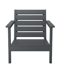 WestinTrends Outdoor Modern Hdpe Patio Gray Club Chair with Deep Seat Cushions