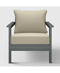 WestinTrends Outdoor Modern Hdpe Patio Gray Club Chair with Deep Seat Cushions
