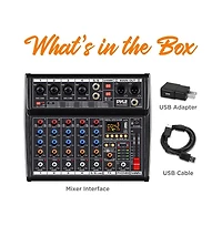 Pyle Compact 6-Channel Audio Mixer Pro Audio Interface with Multi-fx Processor