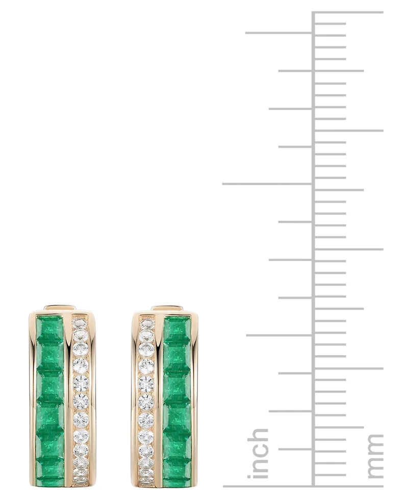 Ruby (1-5/8 ct. t.w.) & Diamond (1/4 Small Hoop Earrings 14k Gold, 0.5 (Also available Emerald Sapphire)