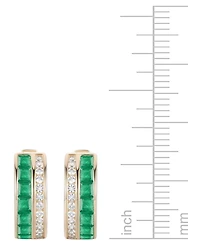 Ruby (1-5/8 ct. t.w.) & Diamond (1/4 Small Hoop Earrings 14k Gold, 0.5 (Also available Emerald Sapphire)