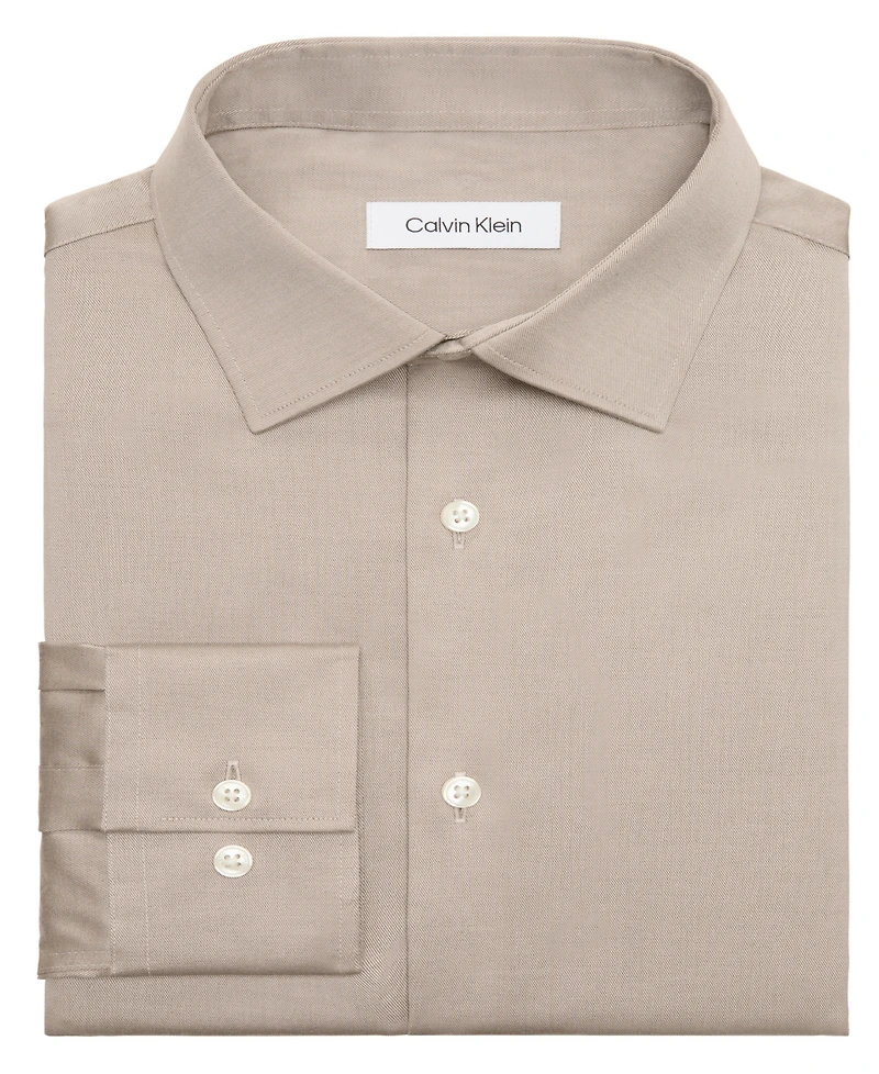 Calvin Klein Men's Refined Cotton Stretch, Regular Fit Dress Shirt