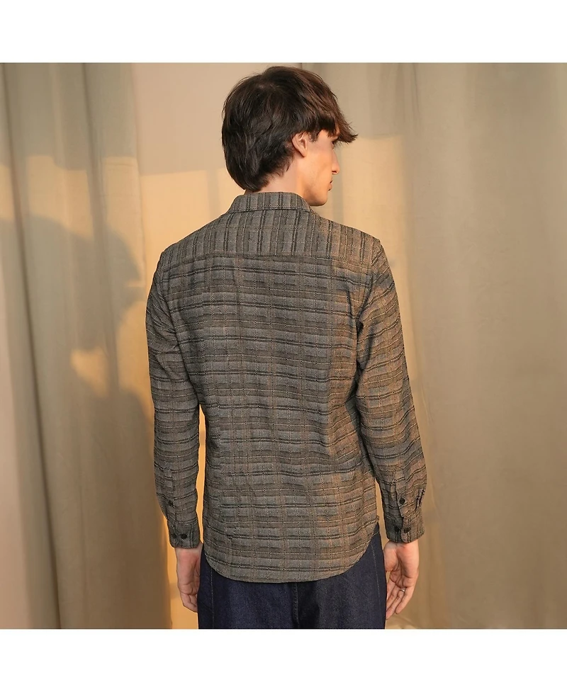 Men's Olive Brown Tartan Plaid Shirt