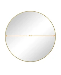 Slickblue 39-Inch Gold Circular Wall Mirror – Metal Framed Round Vanity Mirror for Bathroom, Living Room, or Bedroom Decor