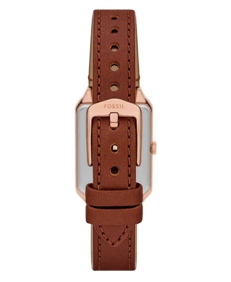 Fossil Women's Raquel Three-Hand Date Medium Brown Leather Watch and Bracelet Set, 23mm