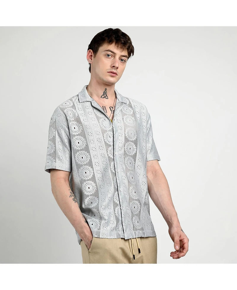 Campus Sutra Men's Oversized Candy Striped Shirt
