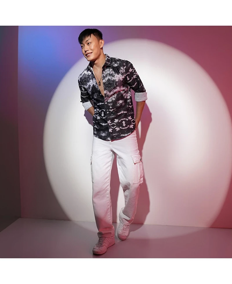 Men's Midnight Black & Ivory White Reptilia Shirt