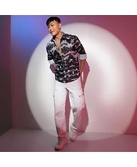 Men's Midnight Black & Ivory White Reptilia Shirt