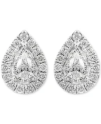 Effy Diamond Pear Halo Stud Earrings (1/2 ct. t.w.) in 14k White Gold