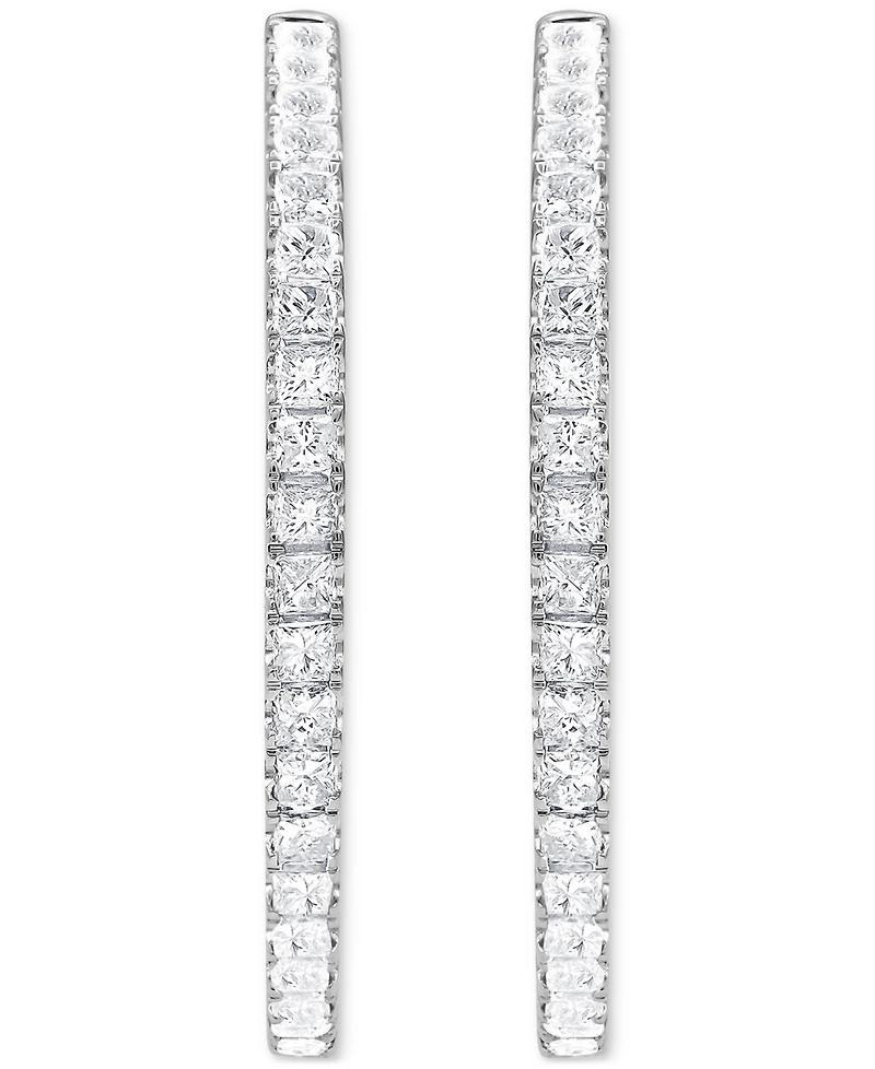Diamond Princess In & Out Hoop Earrings (2 ct. t.w.) in 14k White Gold