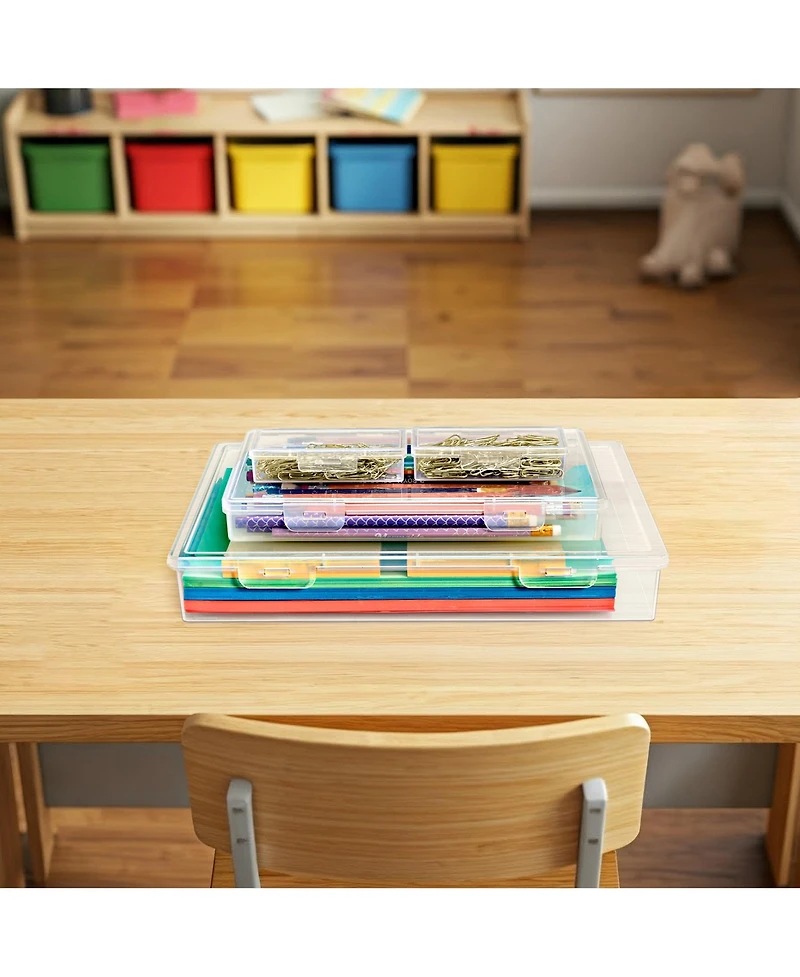 Sorbus 4 Piece Stackable Document & Paper Storage Box Set