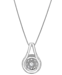 Diamond Halo Cluster 18" Pendant Necklace (1/2 ct. t.w.) in 14k White Gold