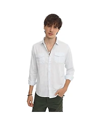 Men's Baby Blue Solid Utility Shirt