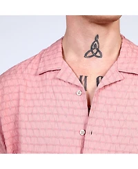 Men's Blush Pink Ruched Shirt