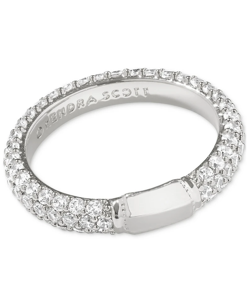 Kendra Scott Rhodium-Plated Nano Gem Band Ring