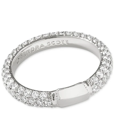 Kendra Scott Rhodium-Plated Nano Gem Band Ring