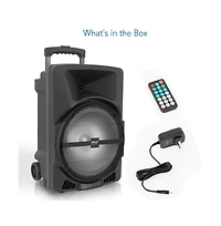 Pyle Portable Pa Speaker with Bluetooth, Led Lights, and Rechargeable Battery, 1200 Watt