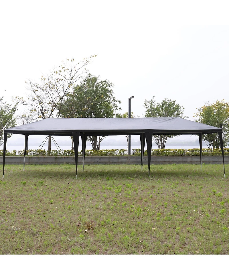 Slickblue Outdoor Party Tent with 8 Removable Sidewalls, Waterproof Canopy Patio Wedding Gazebo, Black