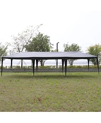 Slickblue Outdoor Party Tent with 8 Removable Sidewalls, Waterproof Canopy Patio Wedding Gazebo, Black