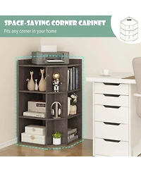 3-Tier Kids Corner Toy Storage Organizer with Usb Ports and Outlets 9 Cubbies