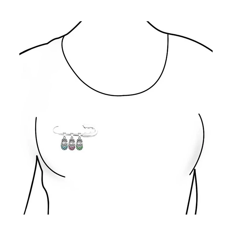 Bling Jewelry Safety Pin Brooche Pin for Support with Crystal Accent Stainless Steel 2-Inch